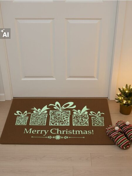 Sinsay - Fluorescentni otirač s božićnim printom poklona i natpisom Merry Christmas