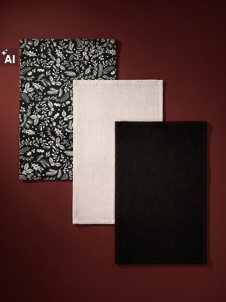 Sinsay - Kuhinjske krpe s božićnim motivom 3 pack