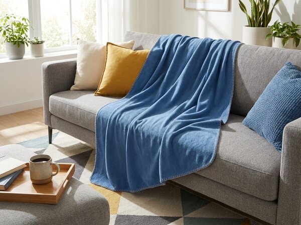 Fleece deka STRIA, plava Dimenzije: 150 x 200 cm