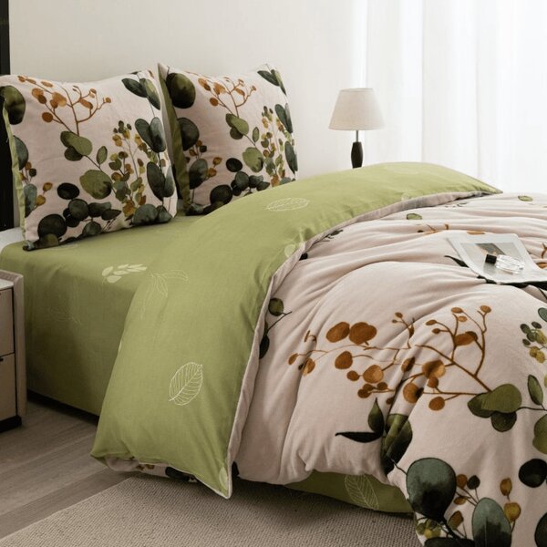 Dvostrana posteljina DUO SENSE EUCALIA šarena mikropliš/flanel Dimenzije posteljine: 70 x 90 cm | 140 x 220 cm