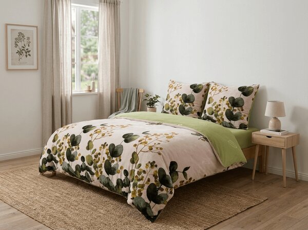 Dvostrana posteljina DUO SENSE EUCALIA šarena mikropliš/flanel Dimenzije posteljine: 70 x 90 cm | 140 x 220 cm
