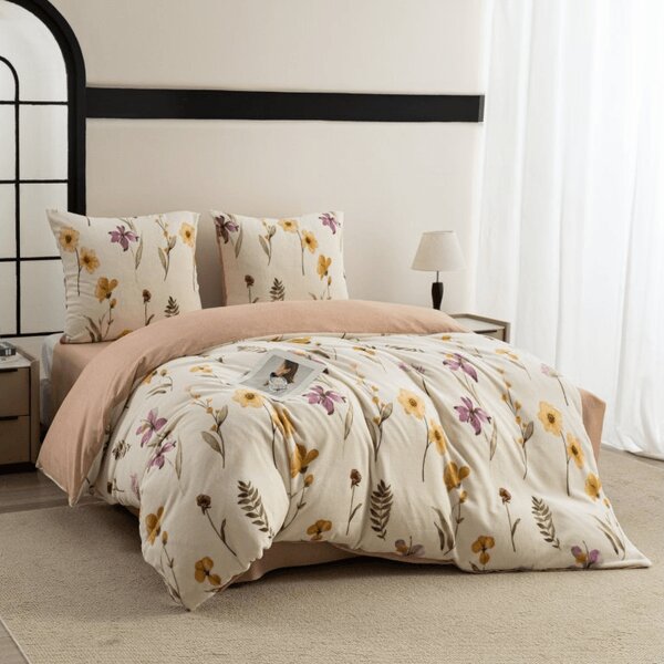 Obostrana posteljina DUO SENSE WILDELLA krem mikropliš/flanel Dimenzije posteljine: 70 x 90 cm | 140 x 220 cm