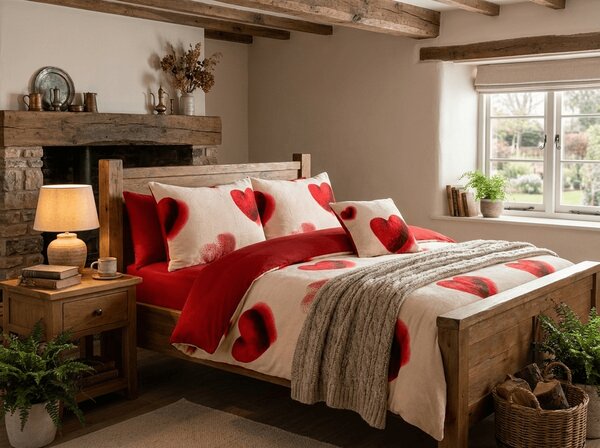 Obostrana posteljina DUO SENSE HEARTELLE krem mikropliš/flanel Dimenzije posteljine: 70 x 90 cm | 140 x 220 cm