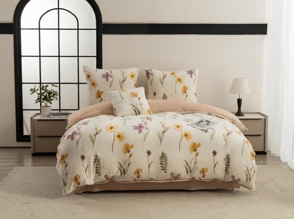 Obostrana posteljina DUO SENSE WILDELLA krem mikropliš/flanel Dimenzije posteljine: 70 x 90 cm | 140 x 220 cm