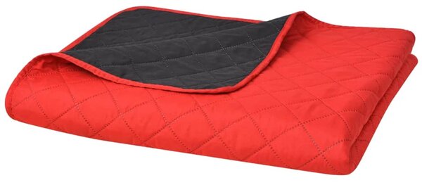 VidaXL 131552 Double-sided Quilted Bedspread Red and Black 170x210 cm