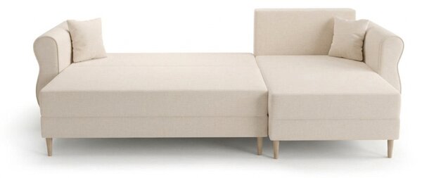 Razvlačna kutna garnitura L SILVIANO 230x140 cm, krem, univerzalna