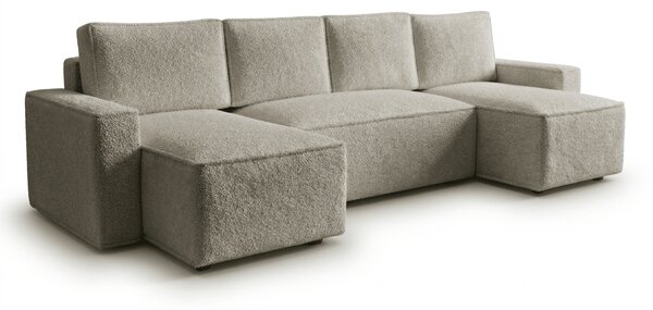 Razvlačna U kutna garnitura SMART BOUCLE 303x143 cm, sivo-bež
