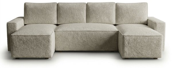 Razvlačna U kutna garnitura SMART BOUCLE 303x143 cm, sivo-bež