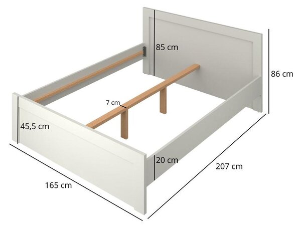 Bračni krevet 160 cm Kodro (kašmir + hrast evoke) (s podnicom)