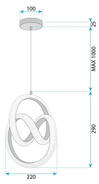 Viseća LED lampa G068-CP Gold