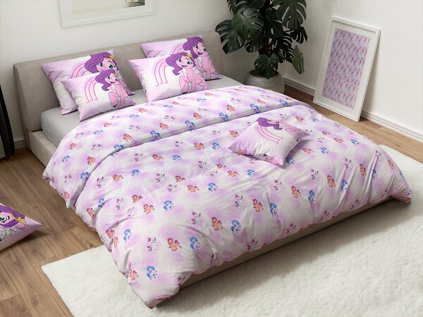 Dječja pamučna posteljina MY LITTLE PONY STARS bijela Dimenzije posteljine: 60 x 70 cm | 140 x 200 cm