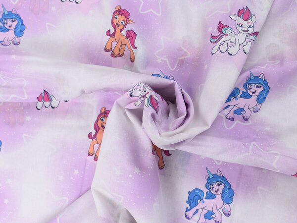 Dječja pamučna posteljina MY LITTLE PONY STARS bijela Dimenzije posteljine: 60 x 70 cm | 140 x 200 cm