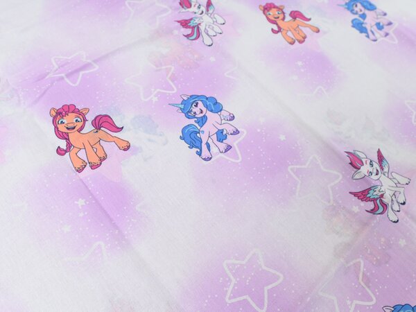 Dječja pamučna posteljina MY LITTLE PONY STARS bijela Dimenzije posteljine: 60 x 70 cm | 140 x 200 cm