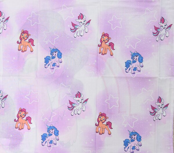 Dječja pamučna posteljina MY LITTLE PONY STARS bijela Dimenzije posteljine: 60 x 70 cm | 140 x 200 cm