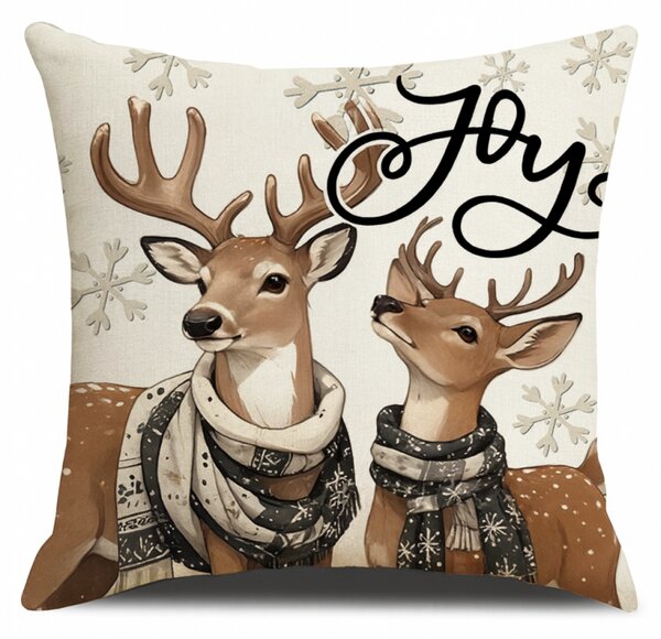 Božićna jastučnica DEER JOY 45x45 cm, bež