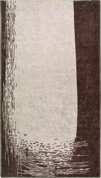 Tamno smeđe-krem perivi tepih 180x120 cm - Vitaus