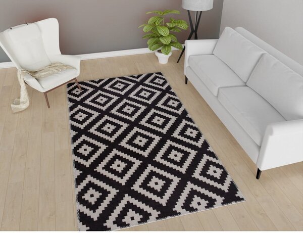 Crni perivi tepih 150x80 cm - Vitaus