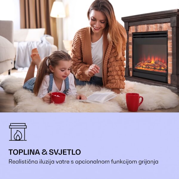 Klarstein Beerenberg Električni kamin 1800 W Funkcija grijanja 10 do 30 °C Daljinski upravljač