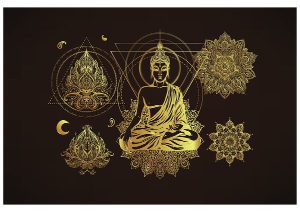 Samoljepljiva tapeta zlatni Buddha