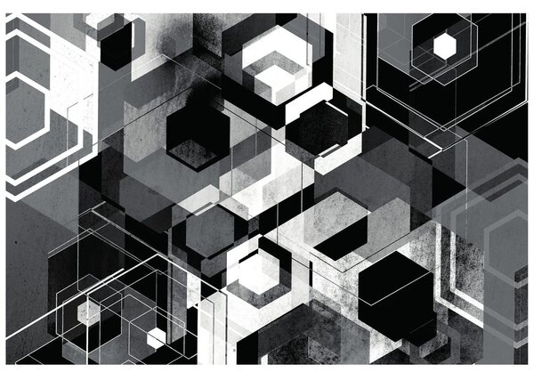 Tapeta geometrija u crno-bijelom dizajnu