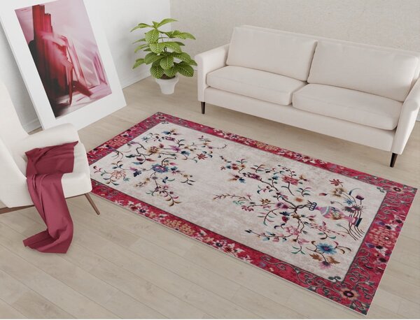 Crveno-krem perivi tepih 80x50 cm - Vitaus