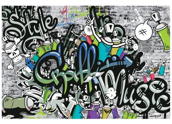 Tapeta stilski graffiti zid