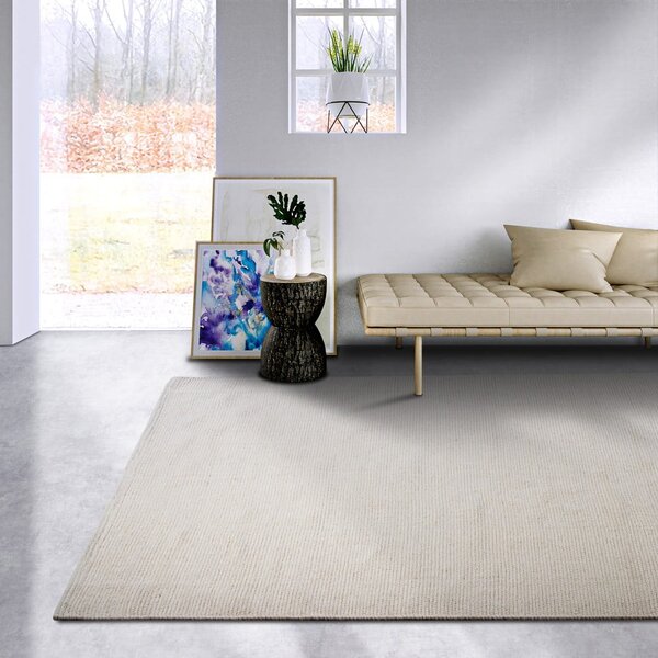 Krem ručno rađen tepih od mješavine vune 160x230 cm Pradesh Natural White – Elle Decoration