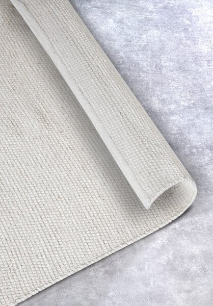 Krem ručno rađena staza od mješavine vune 80x200 cm Pradesh Natural White – Elle Decoration