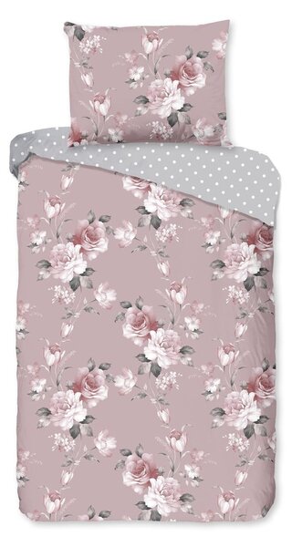 Ružičasta pamučna posteljina za bračni krevet Bonami Selection Belle, 200 x 200 cm