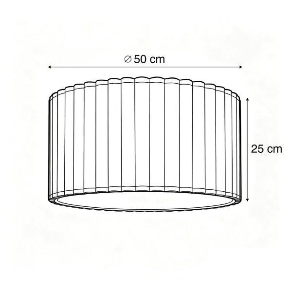 Japandi sjenilo za lampu bež laneno 50/50/25 - Nazubljeno pojedinačno