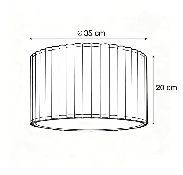 Japandi bež laneno sjenilo za lampu 35/35/20 - Valoviti pojedinačni