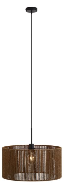 Hanglamp zwart met bruine papieren touw kap 50/50/25 - Combi 1