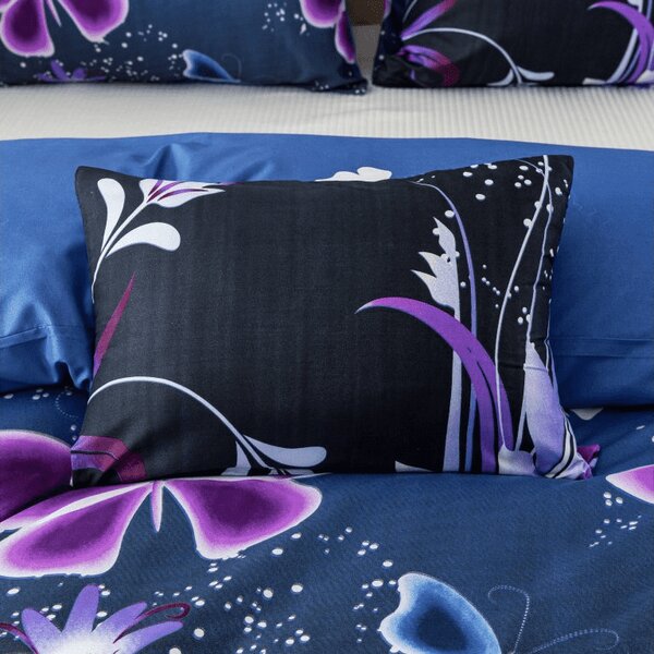 Posteljina od mikrovlakana VIOLET BUTTERFLY tamno plava Dimenzije posteljine: 70 x 90 cm | 140 x 200 cm