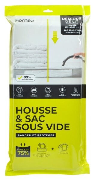 Vakuumska plastična kutija za ispod kreveta 105x45x15 cm – Homéa