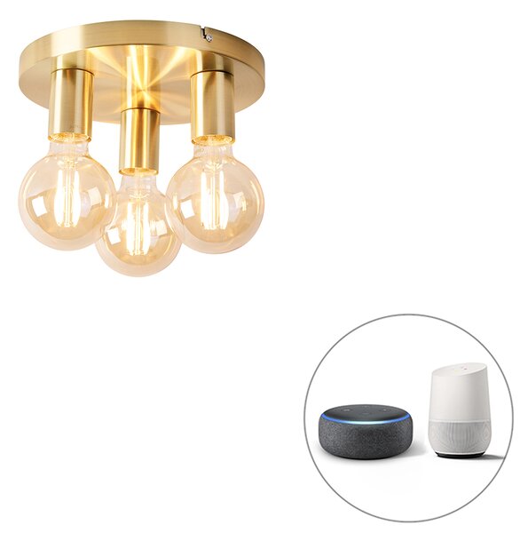 Pametna stropna svjetiljka zlatna okrugla uklj. 3 WiFi G95 - Facil