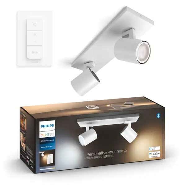 PHILIPS RUNNER HUE REFLEKTOR BIJELI 2X4.2W 2200-6500K + DALJINSKI UPRAVLJAČ 8720169320475