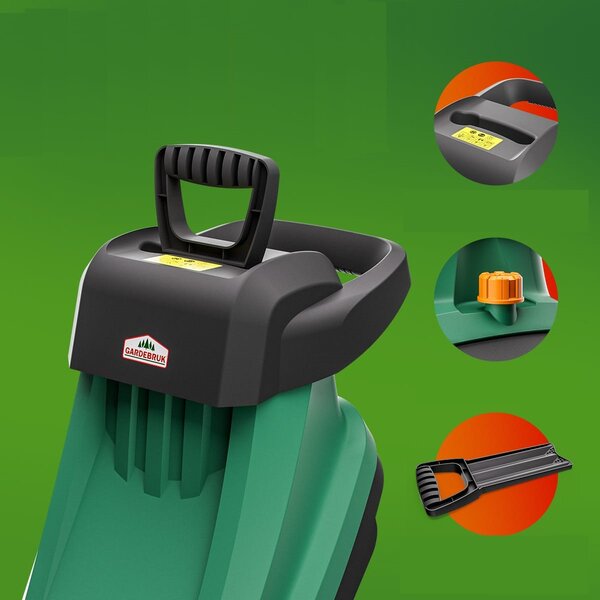 Vrtna sjeckalica za grane VAVRO, 2400W, 50l, crno/zelena Gardebruk
