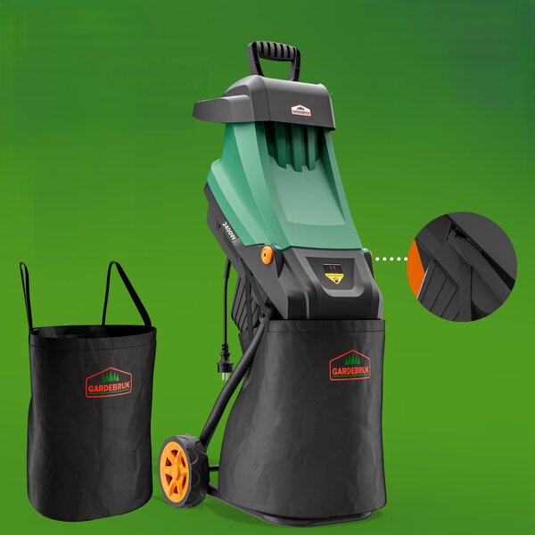 Vrtna sjeckalica za grane VAVRO, 2400W, 50l, crno/zelena Gardebruk