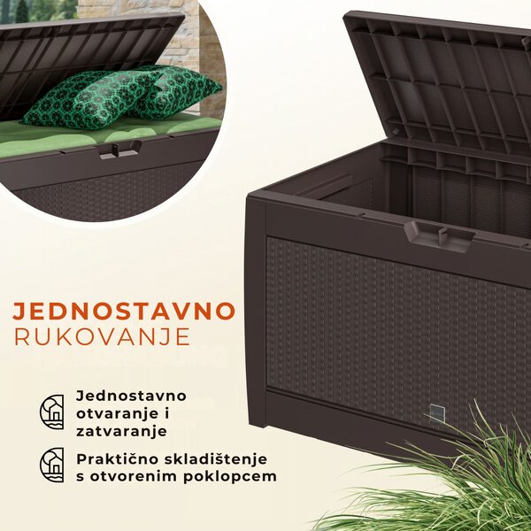 Kutija za pohranu RATO, 310 l, 119x48x60 cm, smeđa Prosperplast