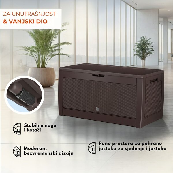 Kutija za pohranu RATO, 310 l, 119x48x60 cm, smeđa Prosperplast