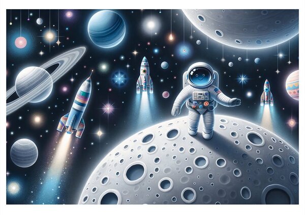 Slika dječji astronaut na Mjesecu