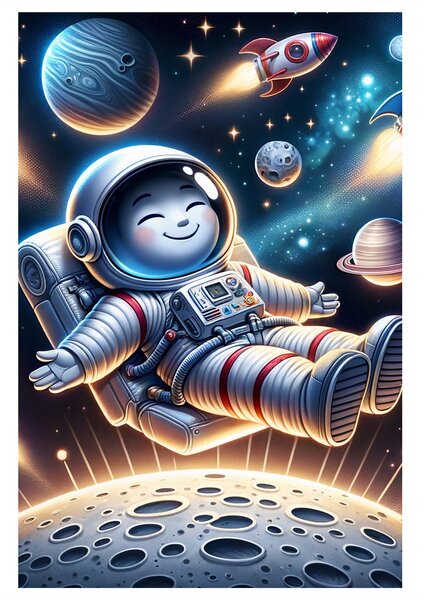 Slika sretan astronaut u svemiru