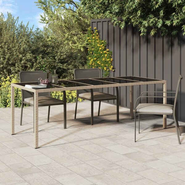 VidaXL Vrtni stol bež 250x100x75 cm od kaljenog stakla i poliratana