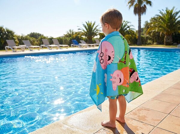 Dječji plažni ručnik PEPPA PIG 70x140 cm šareni, 100% pamučni velur