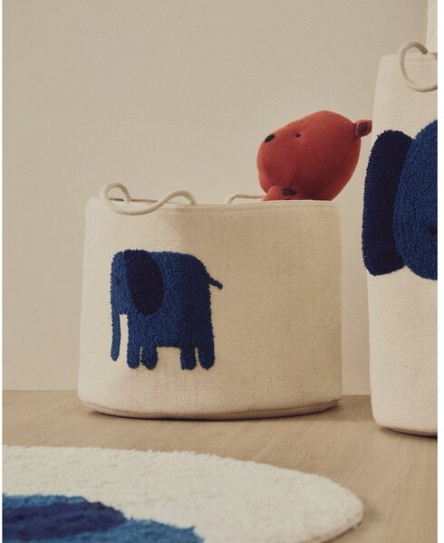 Tekstilna dječja kutija za pohranu boje slonovače ø 45x30 cm Tandani – Kave Home
