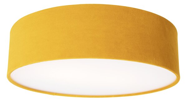 Moderna stropna svjetiljka oker 40 cm sa zlatnom unutrašnjosti - Drum