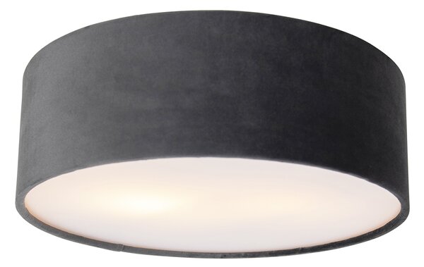 Moderna stropna svjetiljka siva 30 cm sa zlatnom unutrašnjosti - Drum