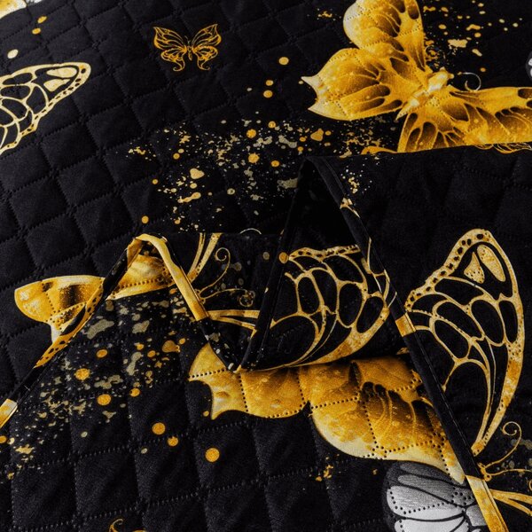 Prekrivač za krevet GOLD BUTTERFLY crni Dimenzije: 170 x 210 cm