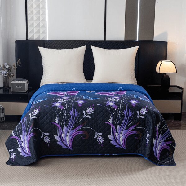 Prekrivač za krevet VIOLET BUTTERFLY, tamno plavi Dimenzije: 170 x 210 cm