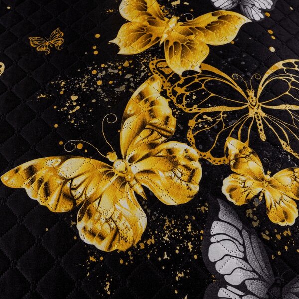 Prekrivač za krevet GOLD BUTTERFLY crni Dimenzije: 170 x 210 cm